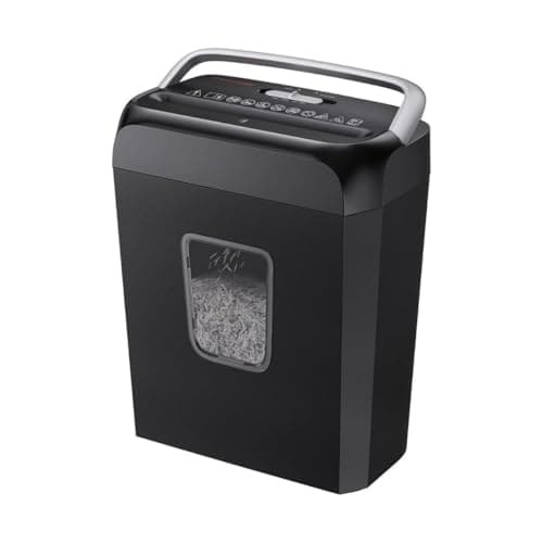 Bonsaii 6-Sheet Crosscut Paper Shredder for Home Use, Small Paper Shredder for Home Office, Portable Document Shredder with 3.4 Gal Wastebasket...