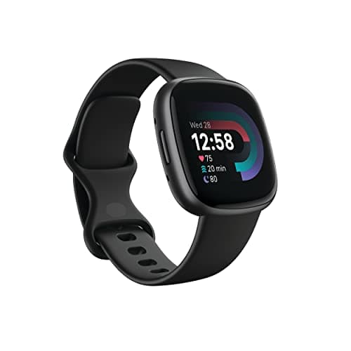 Montre intelligente de fitness Google Fitbit Versa 4 pour hommes et femmes avec préparation quotidienne, GPS, fréquence cardiaque 24h/24 et 7j/7, plus de 40 modes d'exercice, suivi du sommeil et...