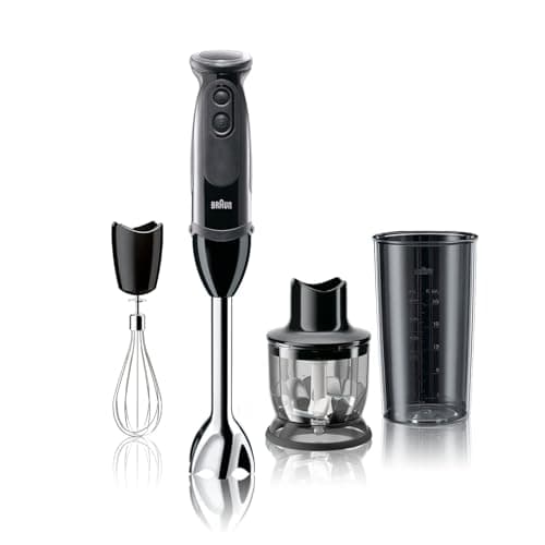 Braun MultiQuick Vario 5 Handheld Immersion Blender – 21-Speed Stick Blender with PowerBell Stainless Steel Blades, EasyClick Attachments – Hand...