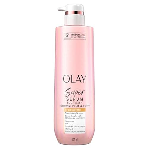 Olay Super Serum Body Wash pour peau très sèche, complexe de sérum pour peau lumineuse, 547 ml