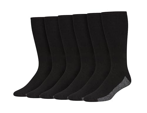 Hanes Lot de 6 chaussettes Sport Cuts Crew pour homme, noir, 6-12 US