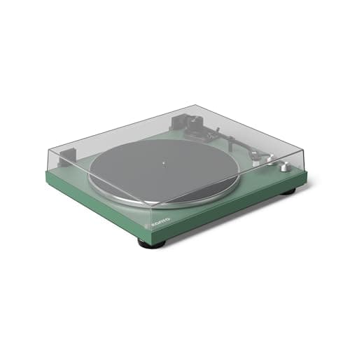 Kanto OBI3 Belt Drive Turntable w/Bluetooth 5.3 & Preamp | Pitch Control | AT3600L Cartridge | Aluminum Platter | Matte Green