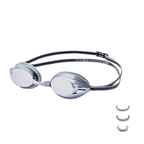 Amazon Basics Lunettes de natation unisexes, adultes, miroir argenté