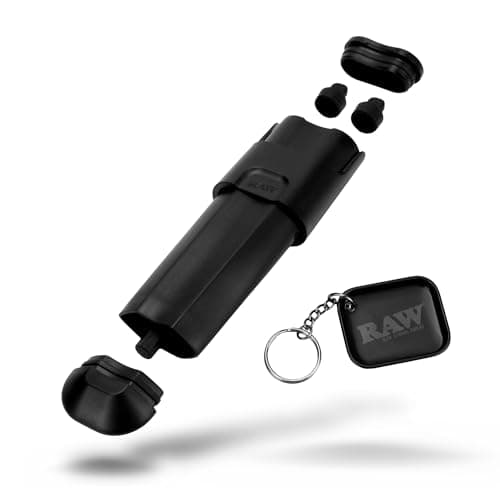 RAW Double Shot - Remplisseur de 2 cônes et chargeur de cônes - Stick Poker inclus - pour cônes pré-roulés King Size + Mini plateau à rouler noir exclusif ESD RAW...