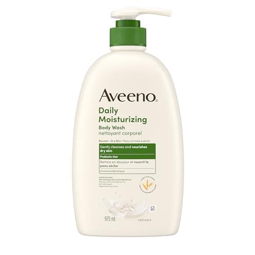 Aveeno Daily Moisturizing Body Wash, Dry Skin Care, Gentle Cleanser, Oat, Shower Product, Lightly Scented. 975mL