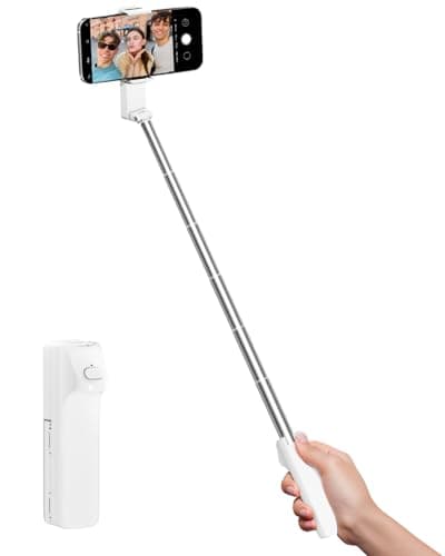 Selfie Stick for iPhone, Extended Portable Selfie Stick, Wireless Remote, Adujustable, Compact Phone Tripod for Photograph, Video Recording, Streaming