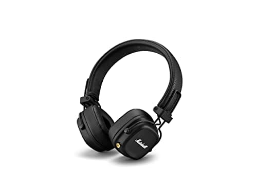 Casque supra-auriculaire Bluetooth Marshall Major IV, plus de 80 heures de lecture sans fil avec chargement sans fil - Noir