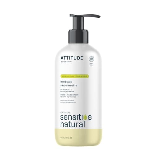 ATTITUDE Hand Soap for Sensitive Skin with Oat and Argan Oil, Made in Canada, EWG Verified, Dermatologically Tested, Vegan, 473 mL