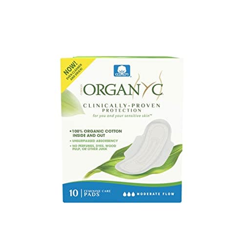Organyc 100% Certified Organic Cotton Feminine Sanitary Pads With Wings, Everyday Pad, Dye, Paraben, Perfume, SAP, Plastic and Chlorine Bleach...