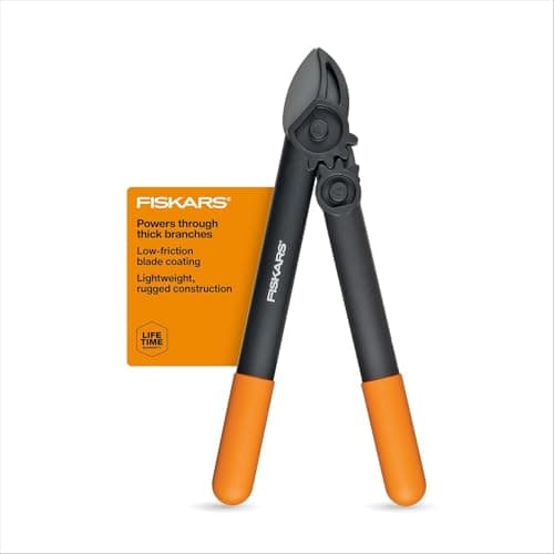 Fiskars PowerGear Loppers de 15 pouces, coupe-brousse et coupe-arbre à lame en acier tranchante, coupe des branches jusqu'à 1,25 pouces de diamètre, résistant à la rouille et léger...