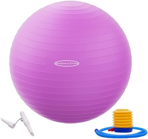BalanceFrom Anti-Burst Slip Resistant Exercise Ball - 26-inch, 2000-Pound Capacity, Purple