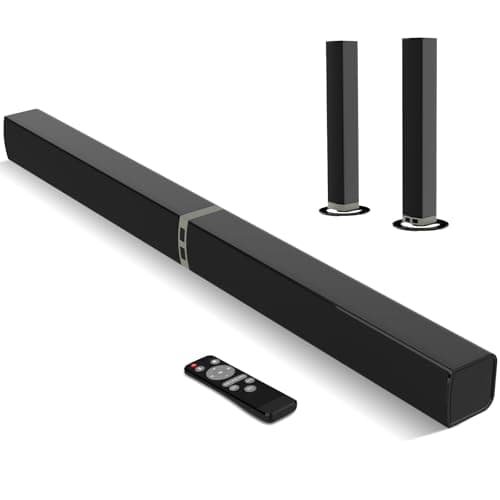 Barre de son détachable MZEIBO 80W pour TV, système audio Bluetooth 5.3, connectivité AUX optique ARC, haut-parleur Home cinéma 2 en 1