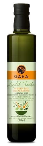 Mélange léger GAEA, huile d'olive extra vierge fraîche et huile de tournesol à haute teneur en acide oléique (15 %/85 %), saveur douce et délicate pour Sala...