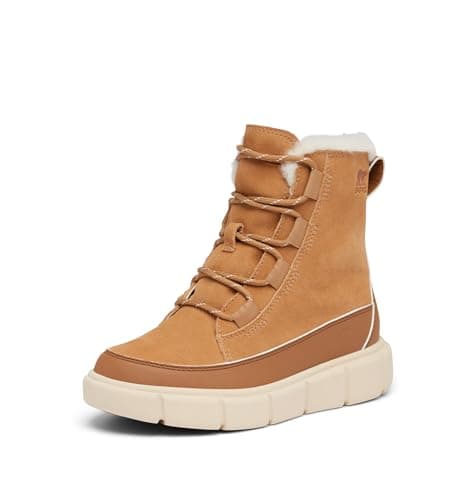 Sorel Youth Unisex Sorel Explorer III Lace Waterproof, Tawny Buff/Bleached Ceramic, 7