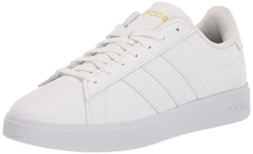 Adidas Grand Court 2.0 pour femme, blanc/blanc/or métallisé, 8,5