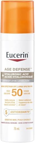 Eucerin Sun Age Defense Face Sunscreen SPF 50 | Facial Sunscreen with Hyaluronic Acid and 5 Antioxidants | For Sensitive & Aging Skin | Reduce the...