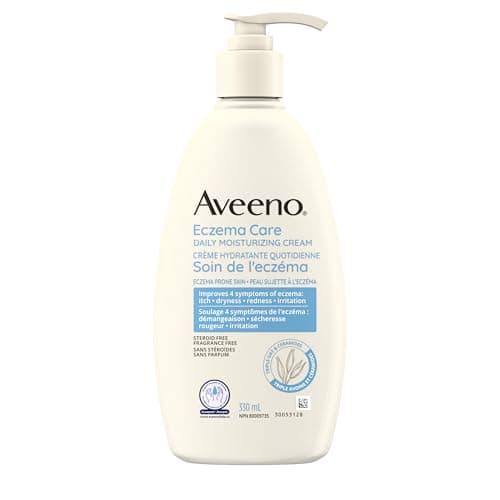 Aveeno Eczema Care Crème hydratante quotidienne pour peau sèche, soulagement des démangeaisons, peau sujette à l'eczéma, sans parfum, 330 ml