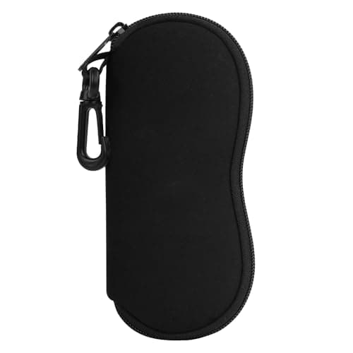 MoKo Sunglasses Soft Case, [Ultra Lightweight] Neoprene Zippered Eyeglass Storage Case with Clip for Eyewear, Frames, Carrying Pouch Case Makeup...