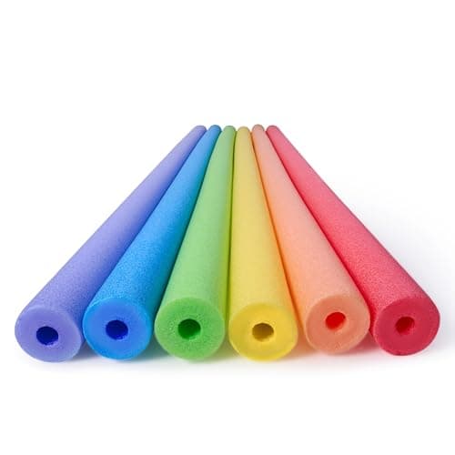 SLOOSH Foam Pool Noodles-Multicolor Floating Foam Tube, 6 Pack 48 Inch Hollow Swim Noodles for Swimming Floating and Craft Projects,Multi-Purpose...