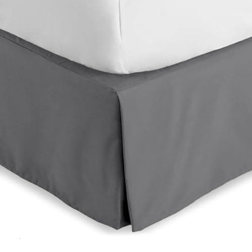 Bare Home Bed Skirt Double Brushed Premium Microfiber, 15-Inch Tailored Drop Pleated Dust Ruffle, 1800 Ultra-Soft Collection, Shrink and Fade...