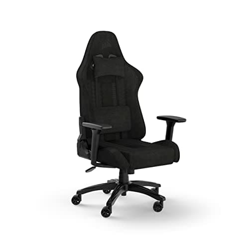 Corsair TC100 Relaxed Gaming Chair - Fabric - Racing-Inspired Design - Lumbar Pillow - Detachable Memory Foam Neck Pillow - Adjustable Seat Height...