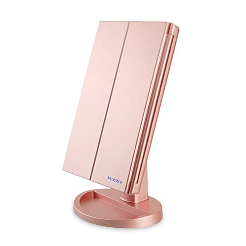 WEILY Vanity Makeup Mirror,1x/2x/3x Tri-Fold Makeup Mirror with 21 LED Lights and Adjustable Touch Screen Lighted Mirror Dressing Mirrors for Women...