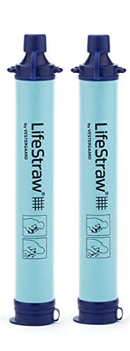 Filtre à eau personnel LifeStraw pour la randonnée, le camping, les voyages et la préparation aux situations d'urgence, paquet de 2, bleu, cadeaux de Noël pour hommes...