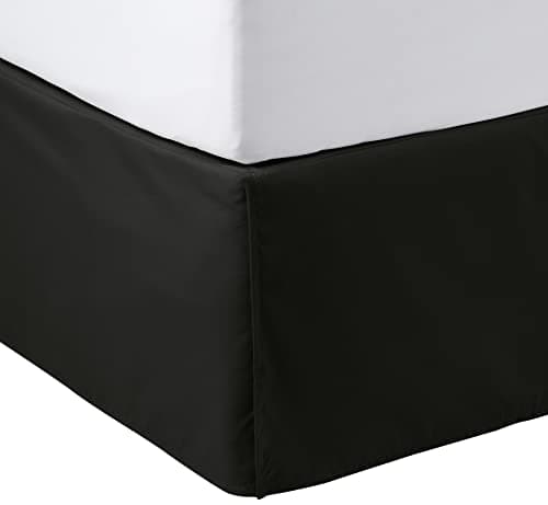 Amazon Basics Jupe de lit plissée légère – Queen, Noir