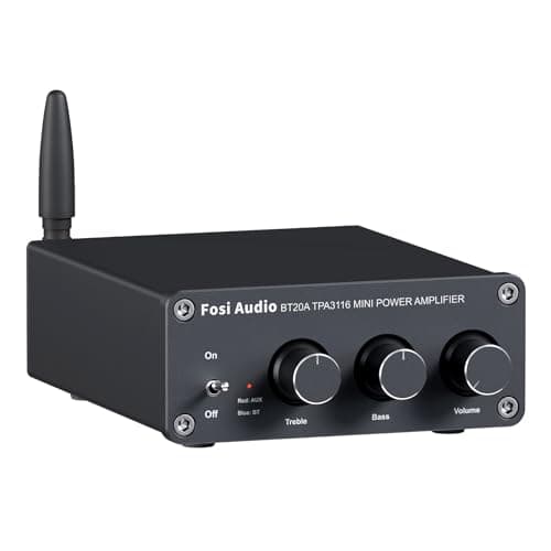Fosi Audio BT20A Bluetooth Stereo Amplifier, 2 Channel Home Audio Component Amplifiers for Passive Speakers, Mini Class D Amp Receiver 200W for...