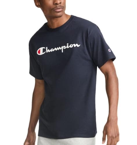 Champion T-shirt graphique en jersey classique pour hommes, bleu marine, grand