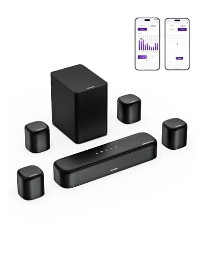 Barre de son ULTIMEA 7.1 canaux avec Dolby Atmos, système de son surround pour téléviseur avec 4 haut-parleurs surround, barre de son pour Smart ...