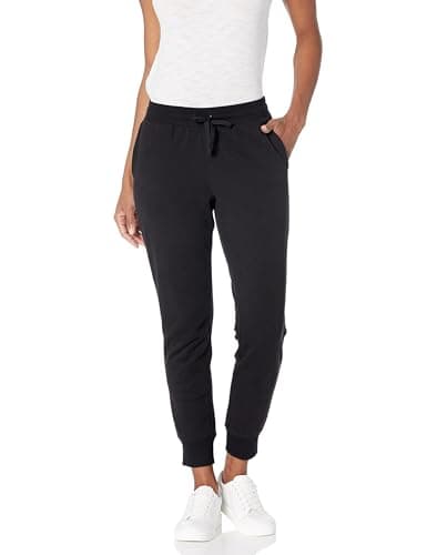 Amazon Essentials Pantalon de survêtement en polaire coupe décontractée pour femme, noir, moyen