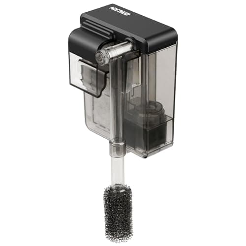 NICREW Filtre d'aquarium fin, filtres silencieux pour aquarium jusqu'à 5 gallons, débit réglable, 42 GPH, 3 W