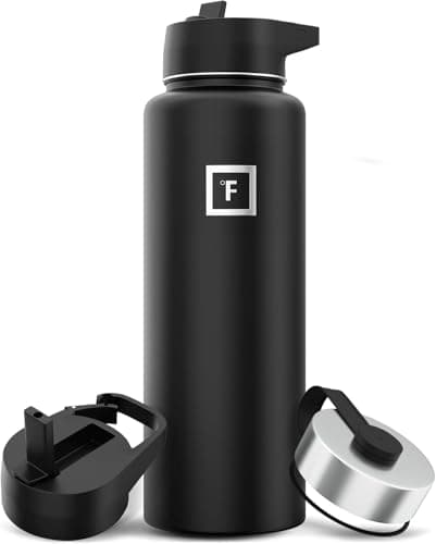 IRON °FLASK Insulated Water Bottle with Straw 40 Ounce with 3 Lids - Stainless Steel Double Walled Camping & Hiking Hydration Flask - Vacuum Leak...