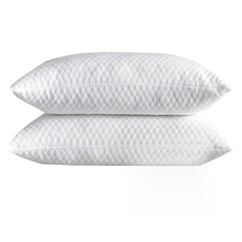 NTCOCO Shredded Memory Foam Bed Pillows for Sleeping Queen Size Set of 2,with Washable Removable Hypoallergenic Sleep Pillow for Back and Side Sleeper