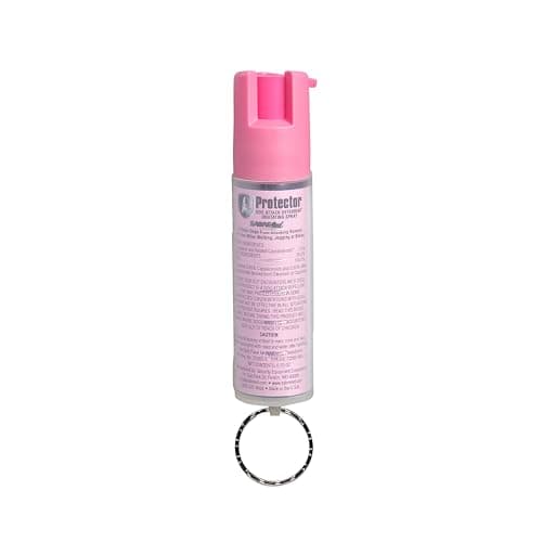 SABRE RED SABRE Spray protecteur pour chien avec porte-clés, 14 rafales, portée de 4 mètres, dissuasion humaine des attaques de chiens, force maximale autorisée par l'EPA