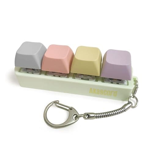 Akascord Clavier Fidget, Finger Fidget Clicker Porte-clés Accessoires Soulagement du Stress pour Adultes (Quatre Couleurs)