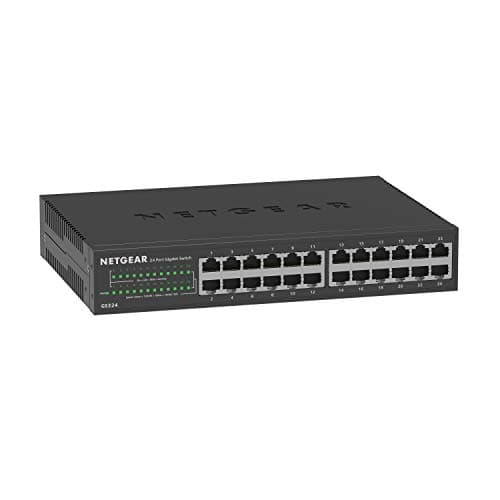 NETGEAR Switch non géré Gigabit Ethernet 24 ports (GS324) – Bureau/Rackmount, boîtier métallique robuste sans ventilateur