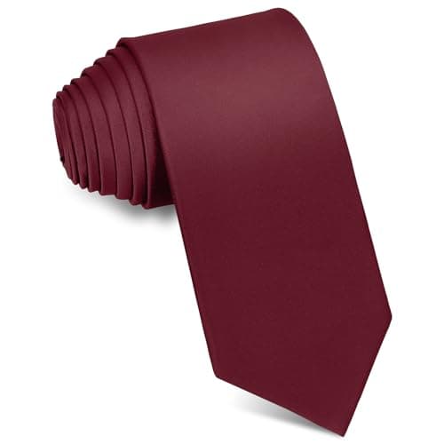 Cravates pour hommes couleur unie unie 3.15 "(8CM) cravate bordeaux cravates pour hommes