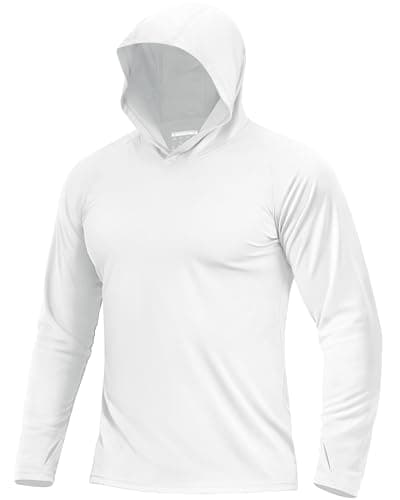 Boladeci Chemises UV pour hommes à capuche UPF 50+ Vêtements de protection solaire Hommes Sweat à capuche solaire Chemises blanches à séchage rapide pour hommes Chemise à manches longues Chemises d'été...