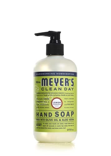 Savon liquide pour les mains Mrs. Meyer's Clean Day, verveine citronnée, bas de Noël, nettoyant pour les mains sans cruauté et biodégradable à base d'huiles essentielles, 370...