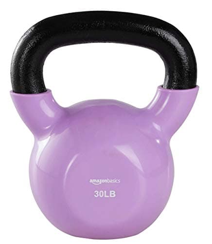 Amazon Basics Vinyl Kettlebell, 13.6 Kilograms, Light Purple