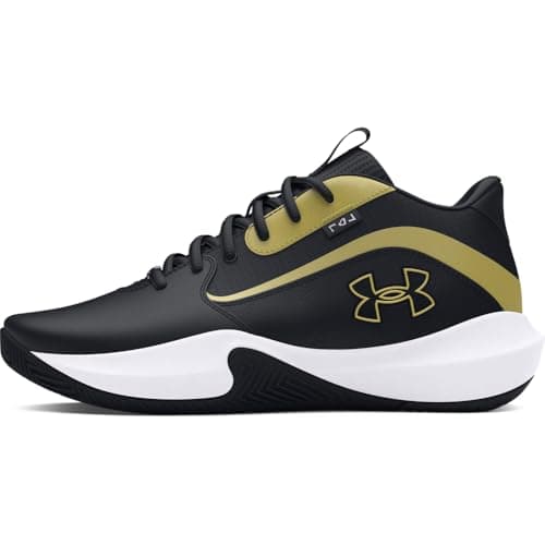 Under Armour Lockdown 7, baskets unisexes pour adultes, (001) noir/noir/or métallique, 12 femmes/10,5 hommes