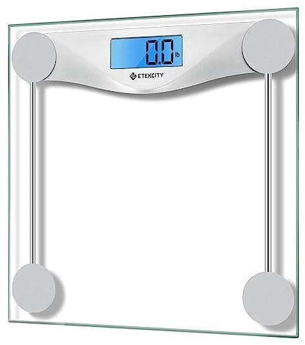 Etekcity Digital Body Weight Bathroom Scale, Large Blue LCD Backlight Display, High Precision Measurements,6mm Tempered Glass, 400 Pounds