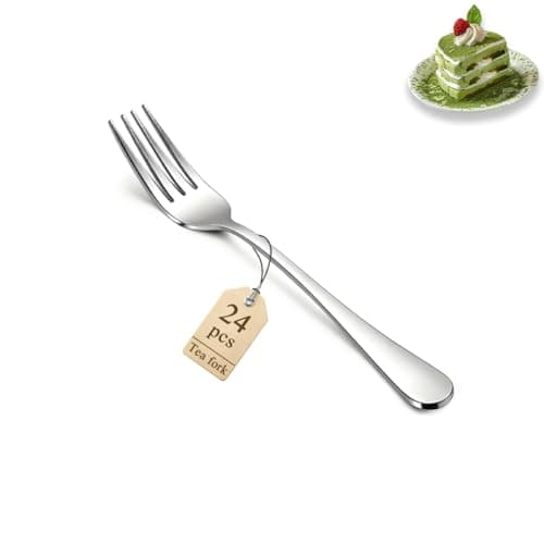 Cake Forks Set of 24, Stainless Steel 14cm Dessert Fork for Cocktail, Dessert, Cake, Tea, Fruit, Cheese, Appetizer Small Forks for Party, Hotel,...