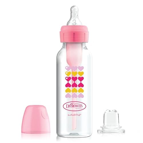 Dr. Brown's Options+ Narrow Bottle to Sippy Baby Bottle Start Kit, Pink, 8 Ounce