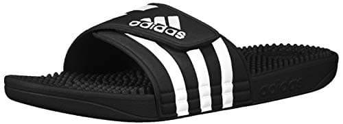 adidas Adissage Mixte Adulte, Noir/Blanc/Noir, 12 Femmes/11 Hommes