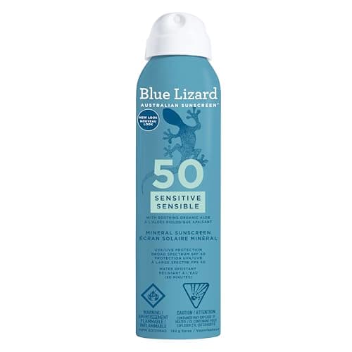 Blue Lizard Écran solaire minéral sensible en spray FPS 50, avec oxyde de zinc, 142 g