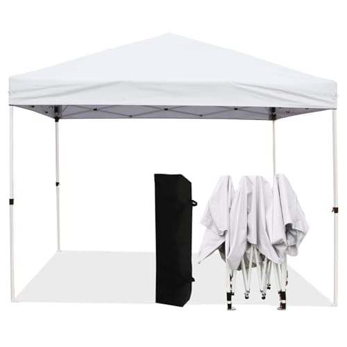 Northroad 10x10ft Pop Up Canopy, Popup Outdoor Canopy Tent with Wheeled Carrying Bag,Portable Gazebo Shelter for Patio,Deck,Garden,Beach (White)