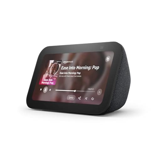 Amazon Echo Show 5 (newest model), Smart display with deeper bass and clearer sound, Charcoal, with Alexa+ Early Access